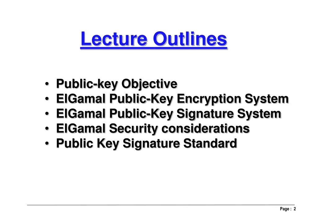 lecture outlines