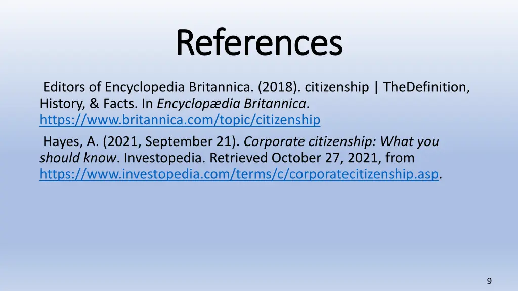 r references eferences