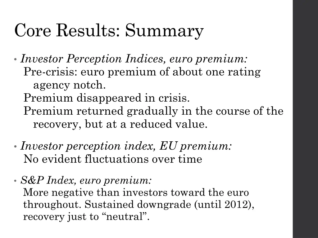 core results summary