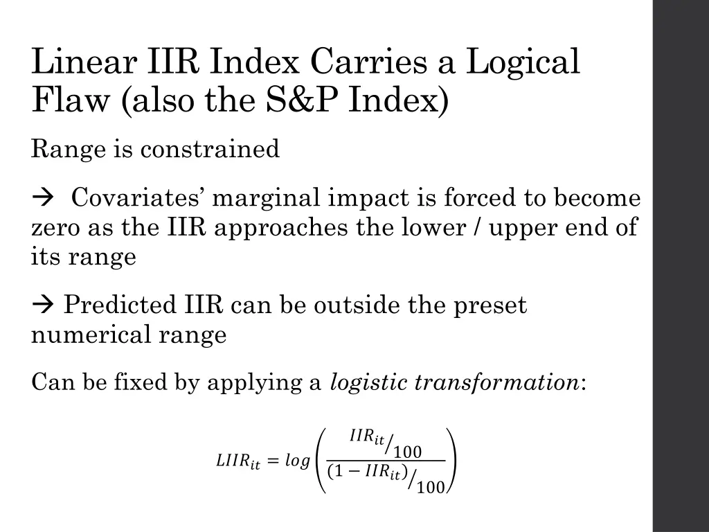 linear iir index carries a logical flaw also