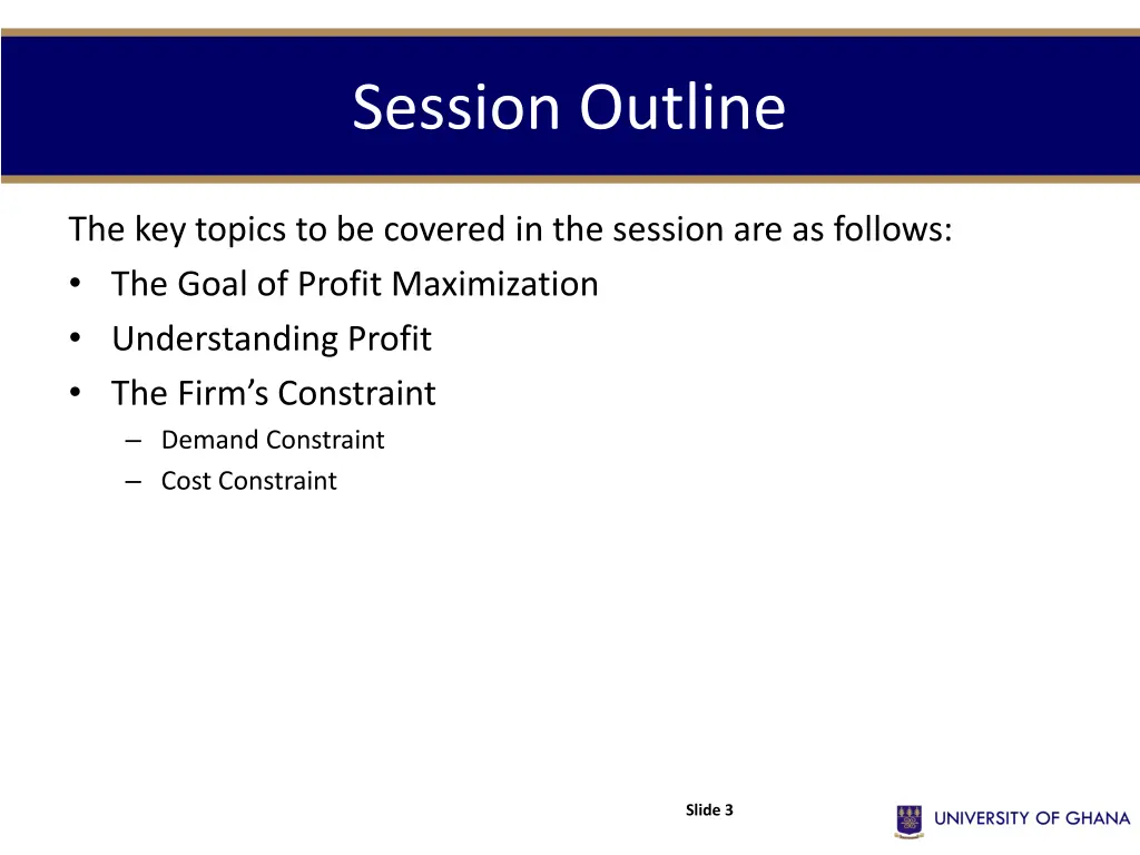 session outline