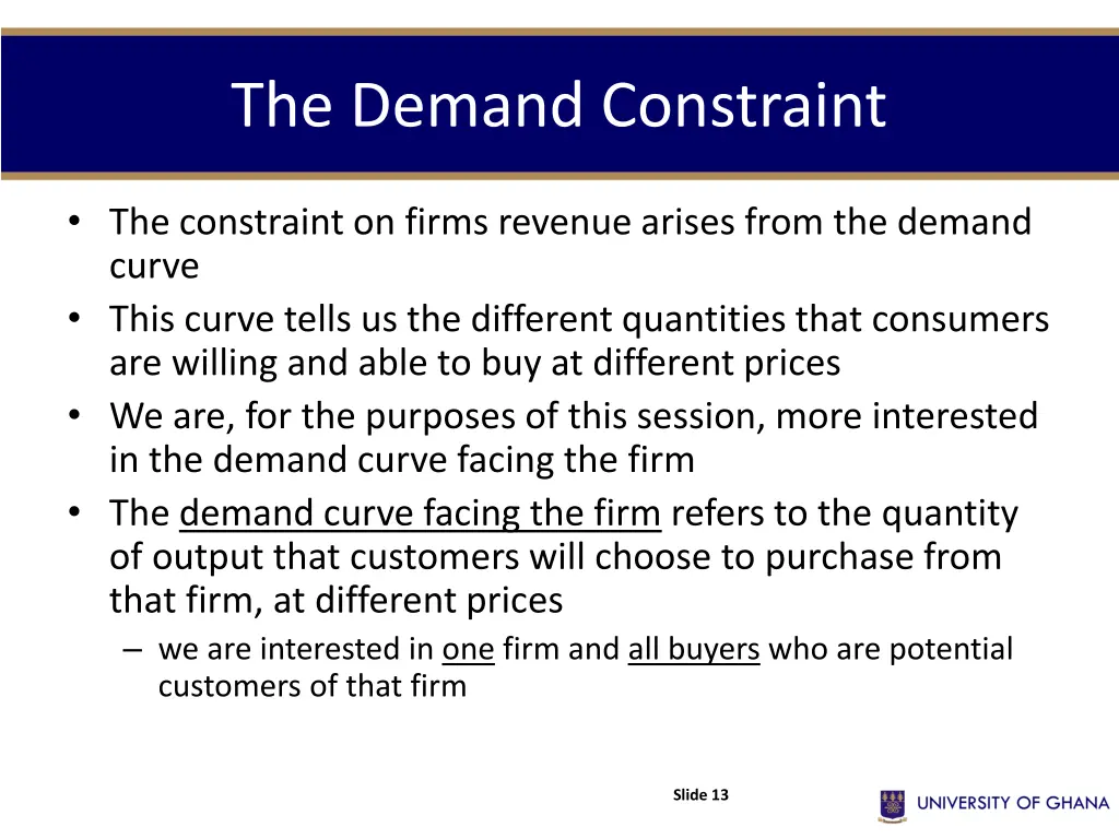 the demand constraint