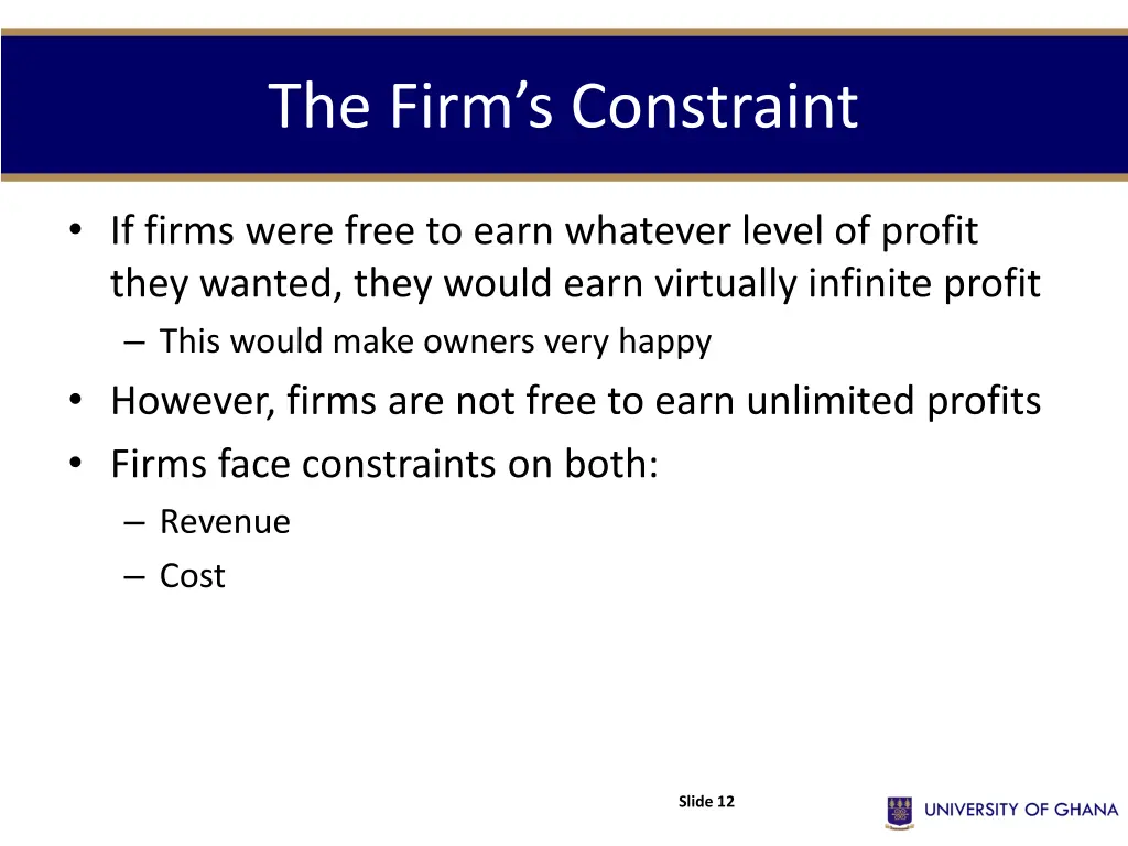 the firm s constraint