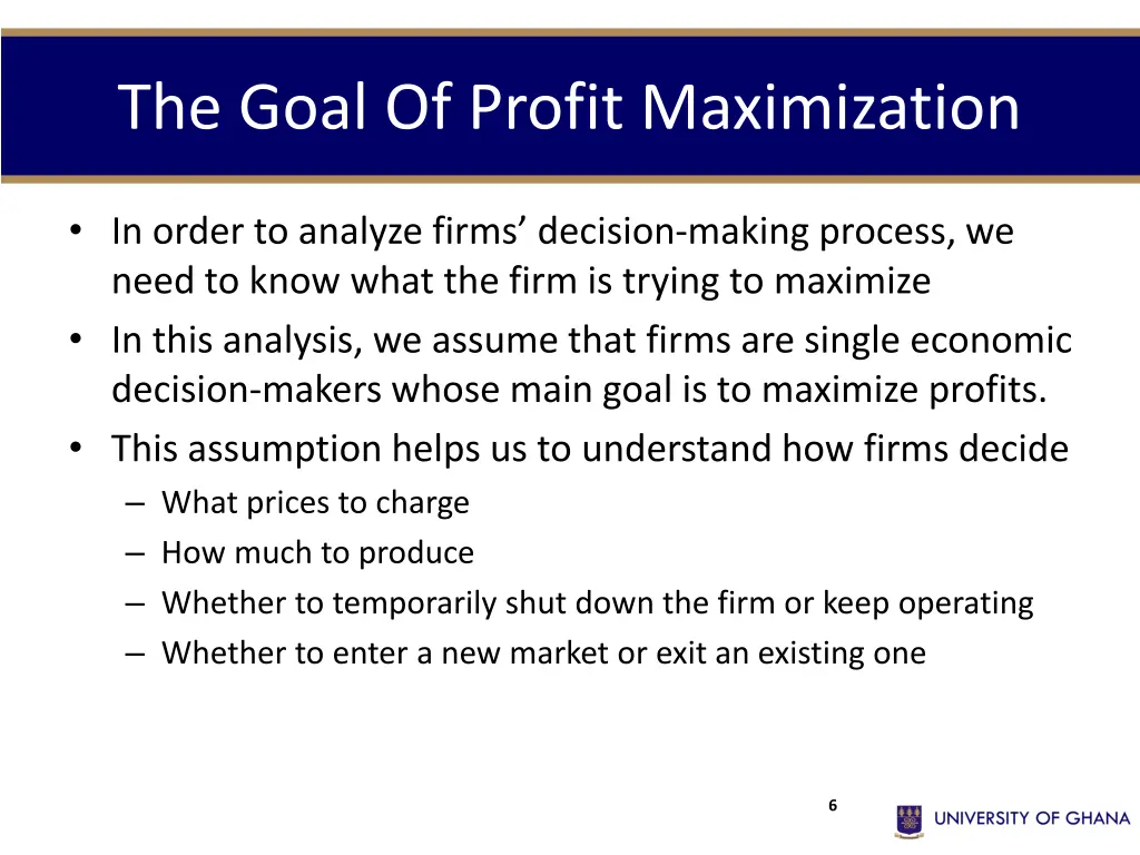 the goal of profit maximization