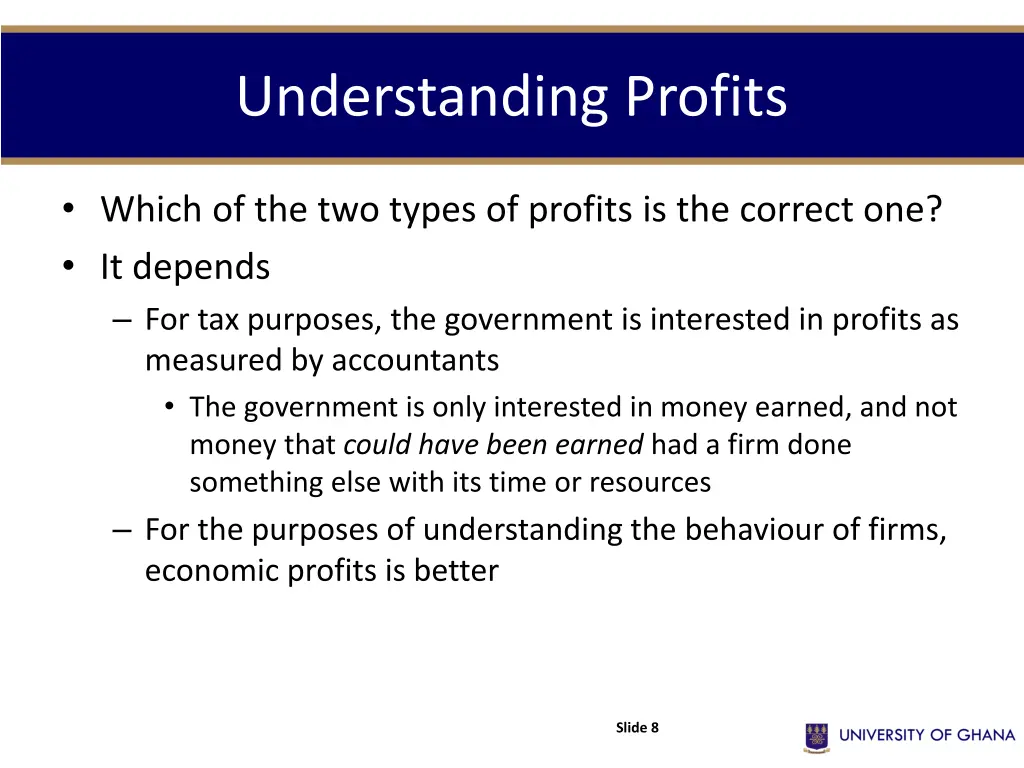 understanding profits