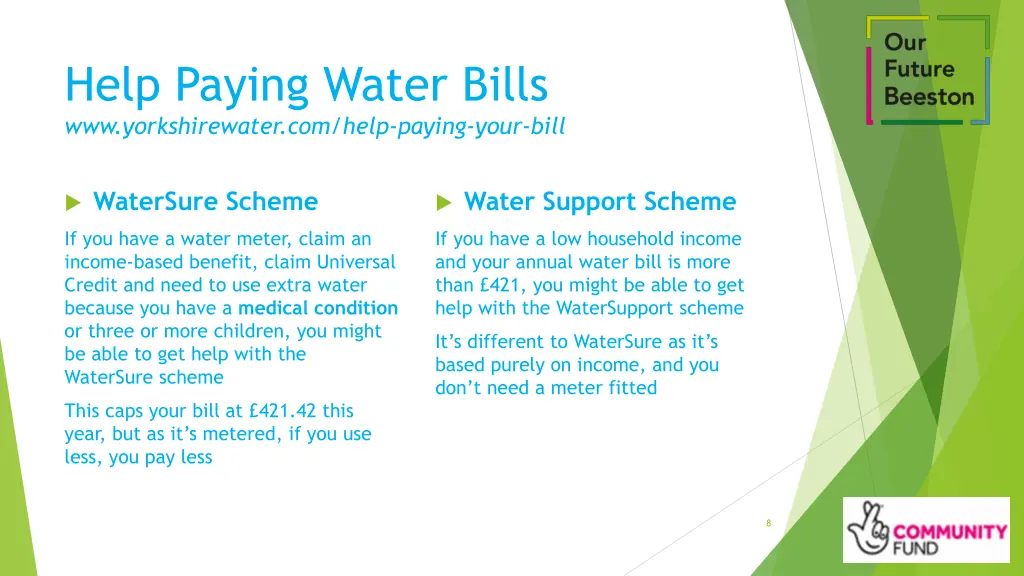 help paying water bills www yorkshirewater