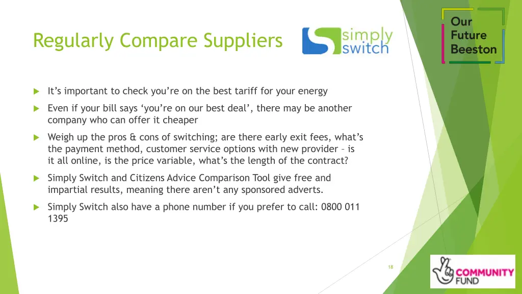 regularly compare suppliers