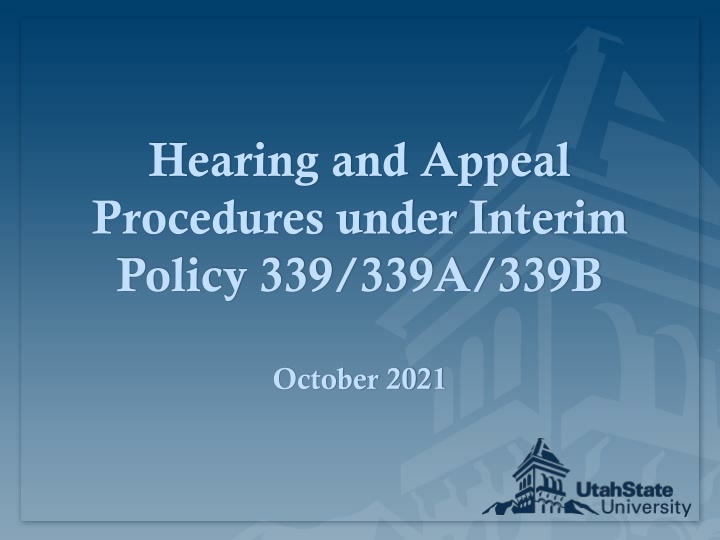 hearing and appeal procedures under interim