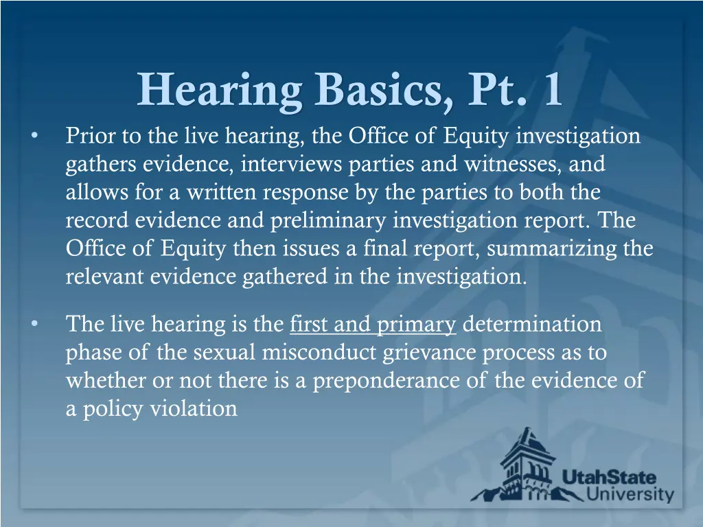 hearing basics pt 1 prior to the live hearing