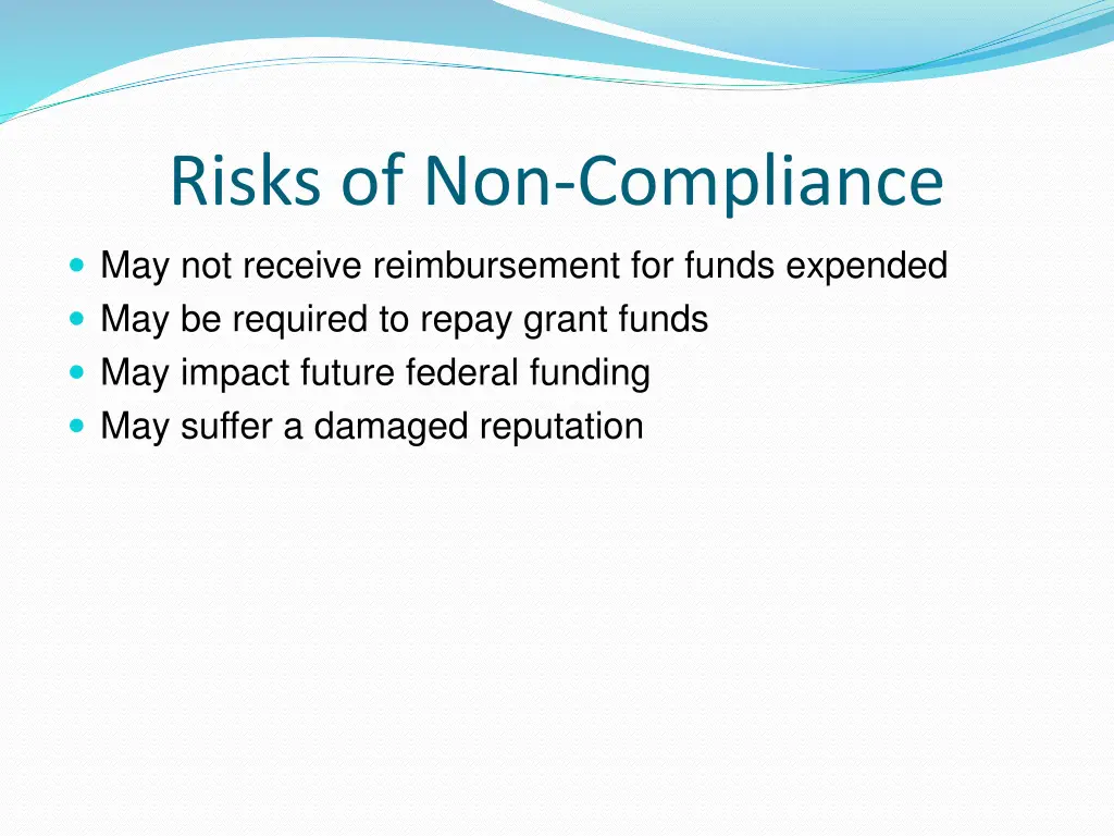 risks of non compliance