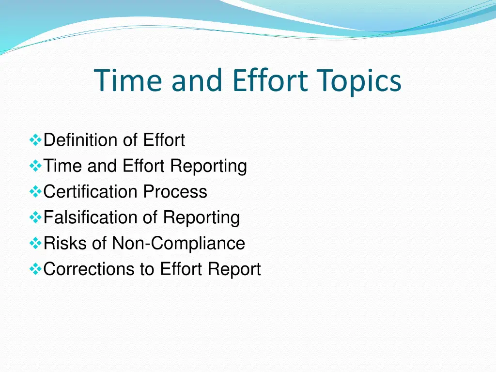 time and effort topics