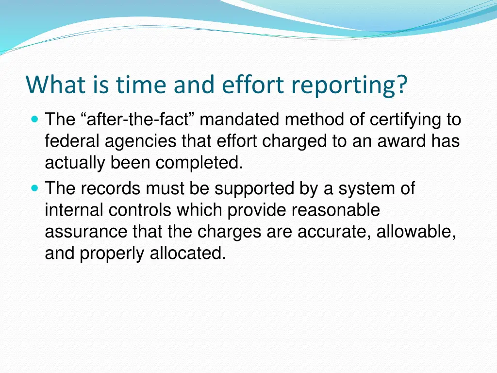 what is time and effort reporting the after