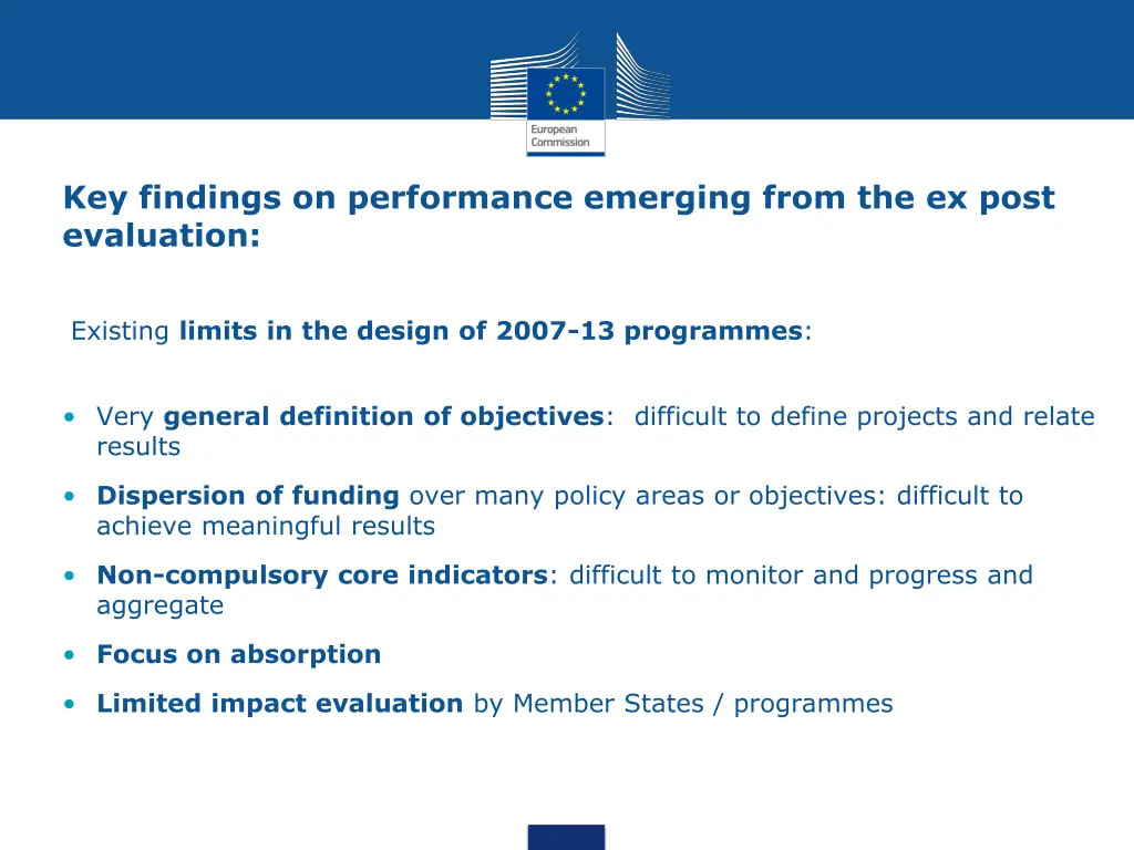 key findings on performance emerging from
