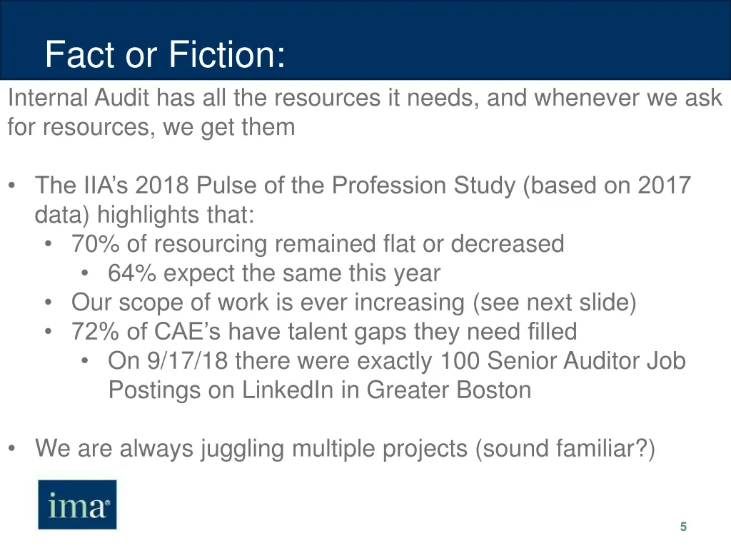 fact or fiction internal audit