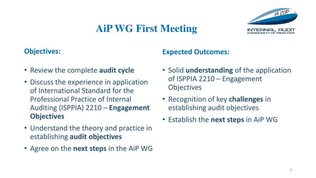 aipwg first meeting