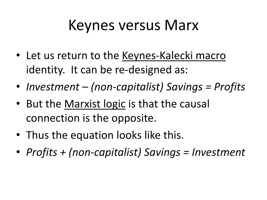 keynes versus marx