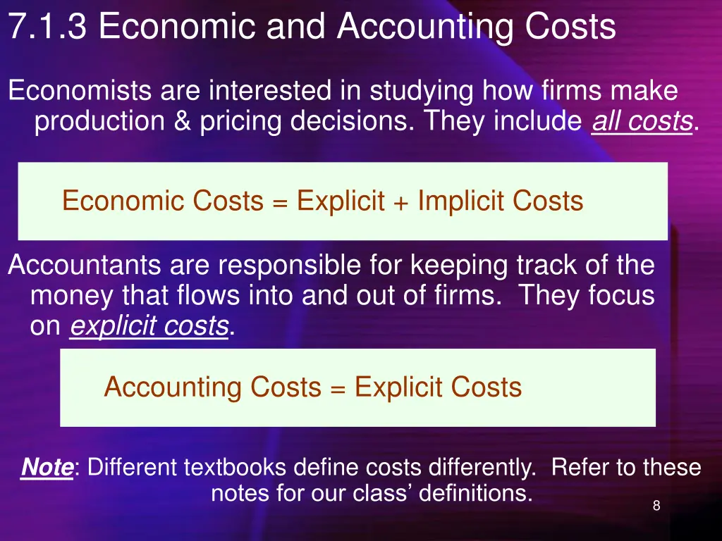 7 1 3 economic and accounting costs