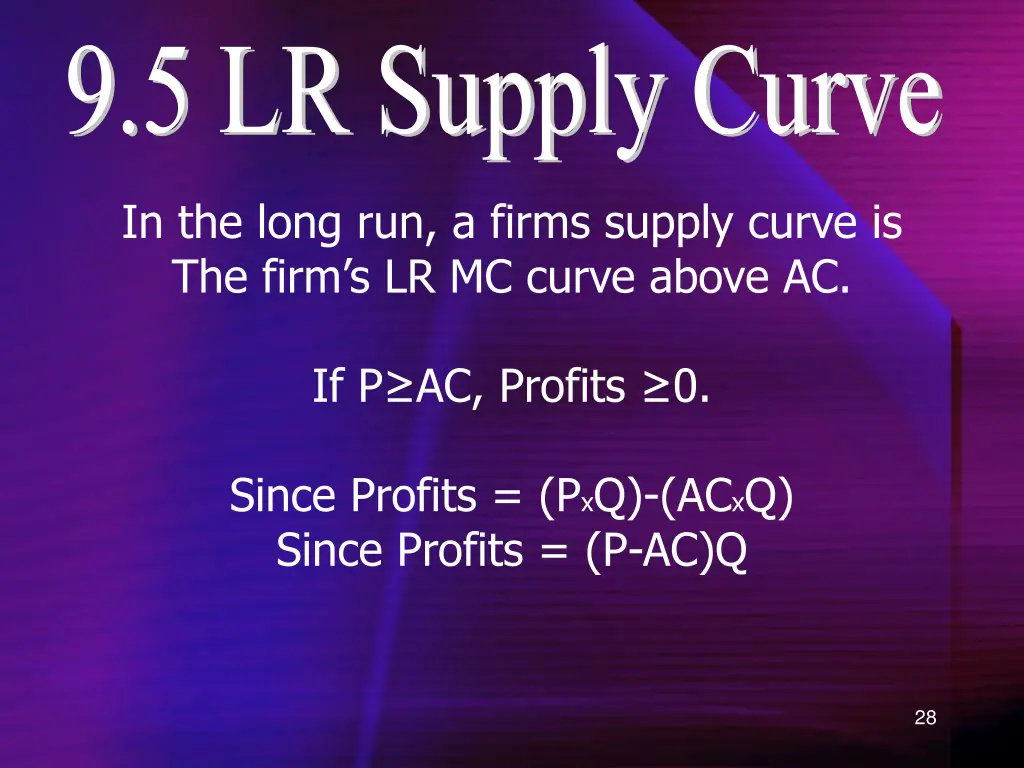 9 5 lr supply curve