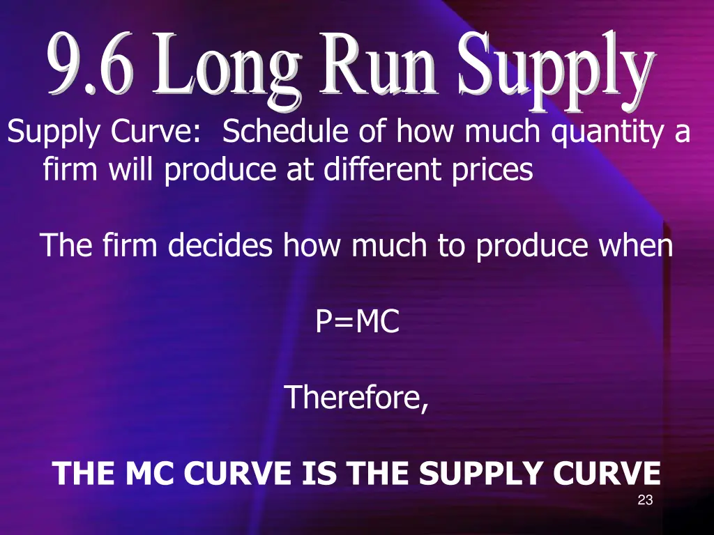9 6 long run supply