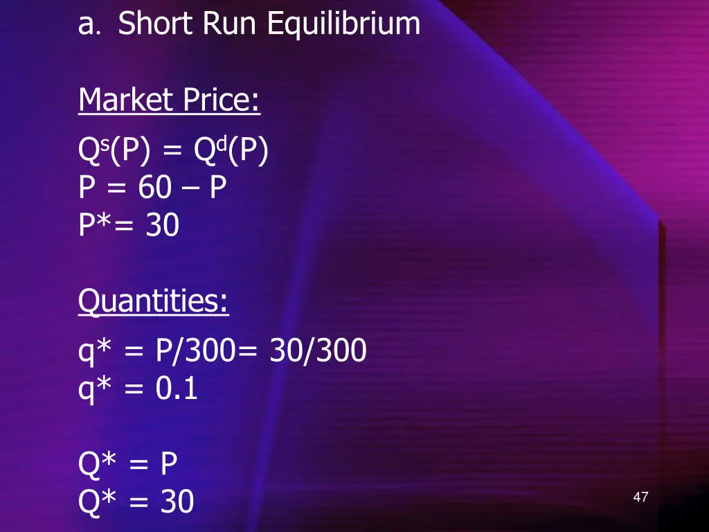 a short run equilibrium 1