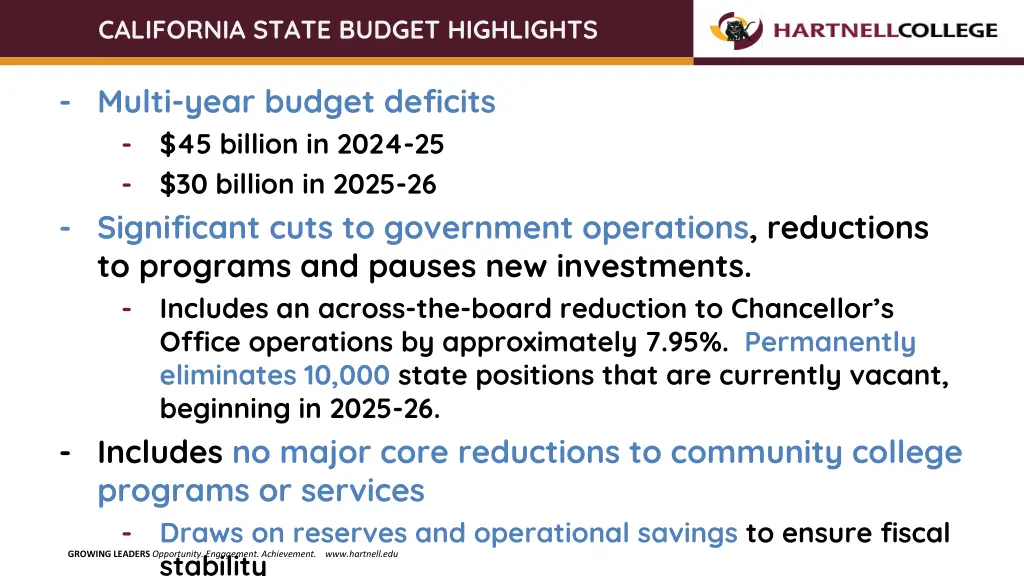 california state budget highlights