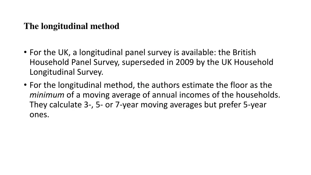 the longitudinal method