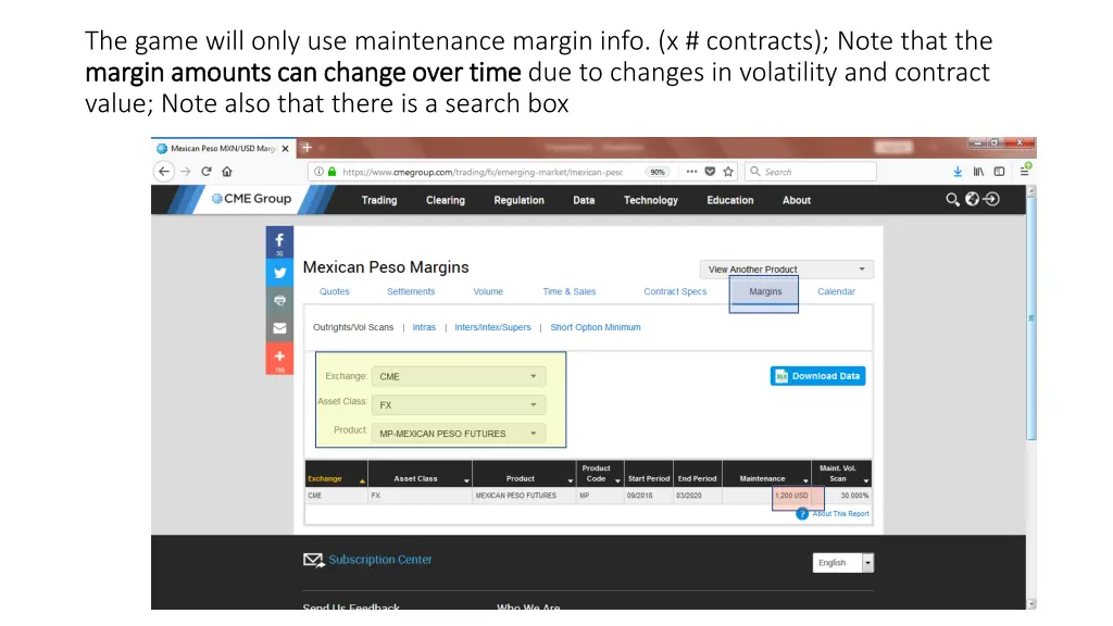 the game will only use maintenance margin info