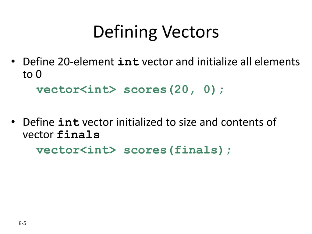 defining vectors 1