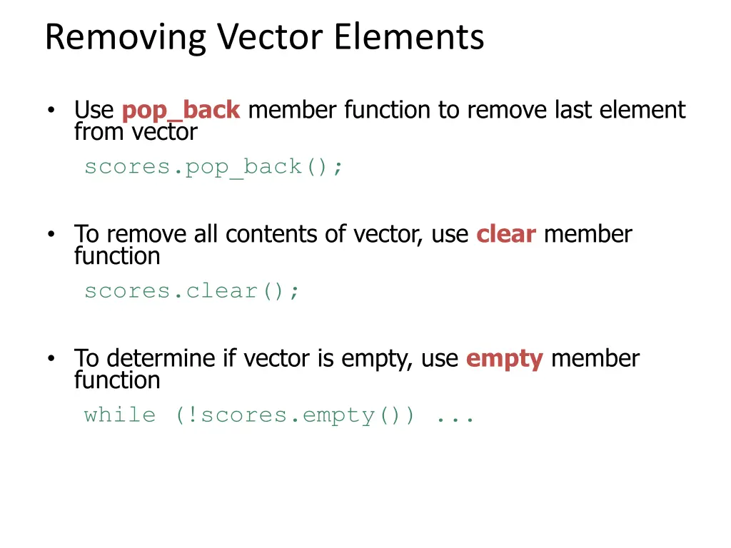 removing vector elements