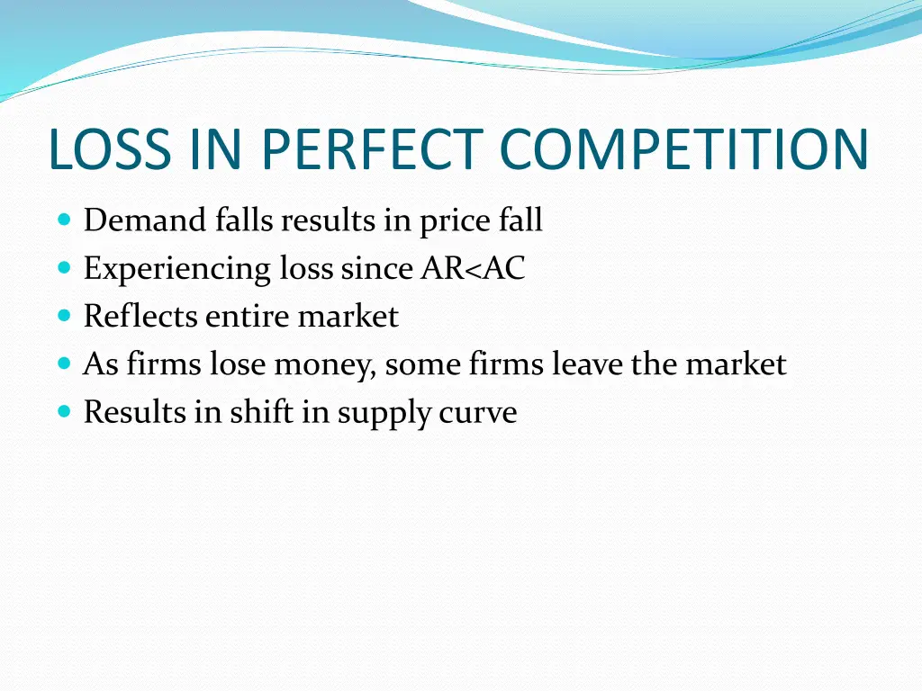loss in perfect competition