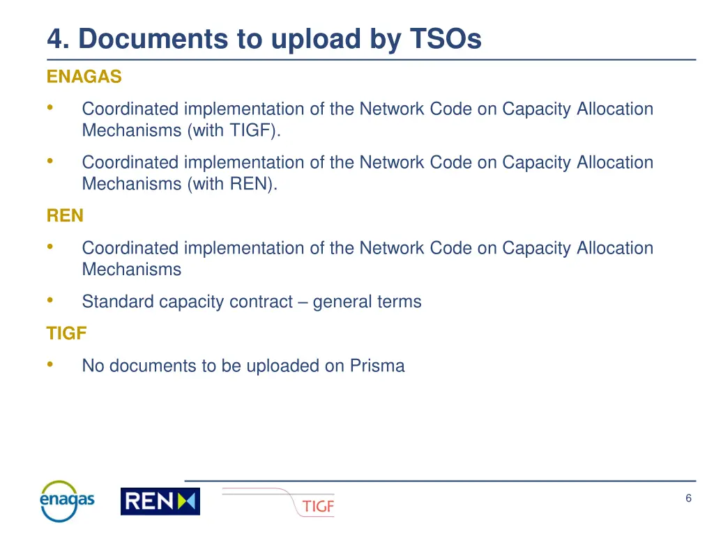 4 documents to upload by tsos