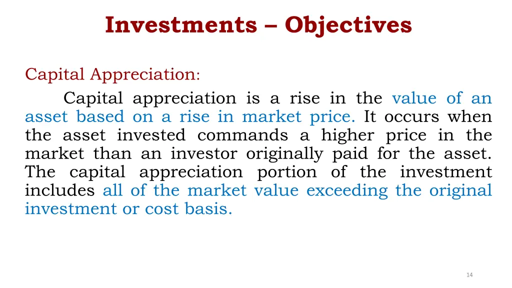 investments objectives 2