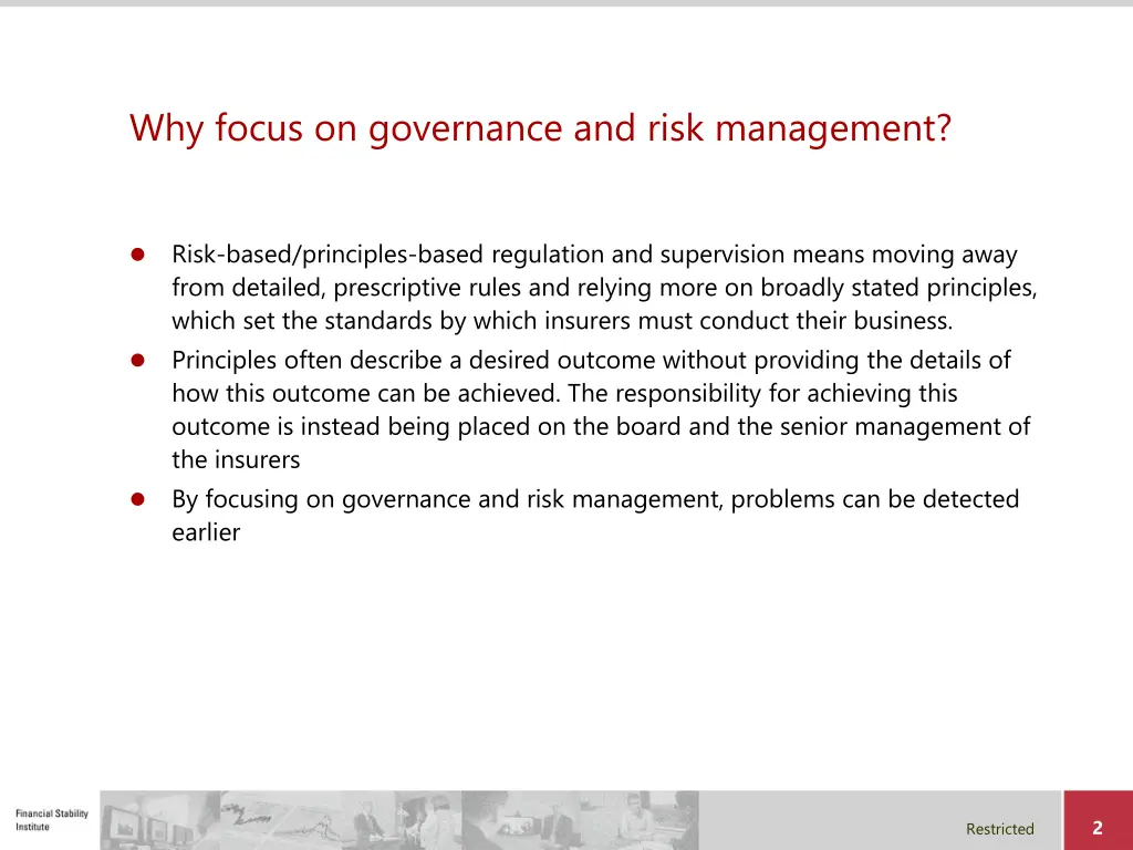 why focus on governance and risk management