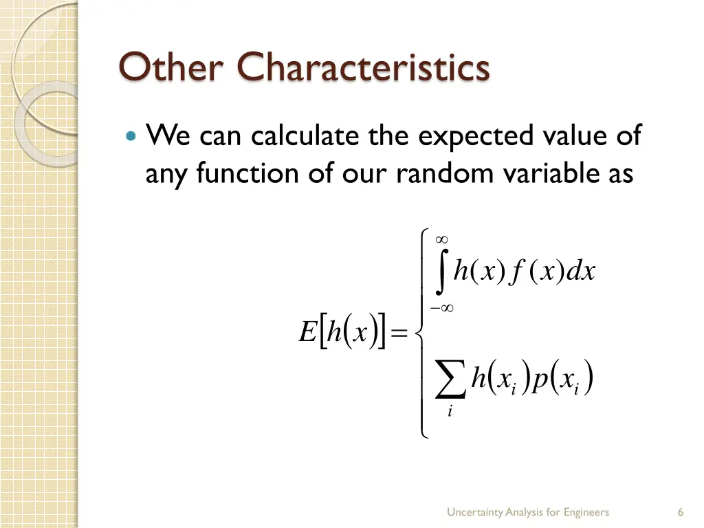 other characteristics