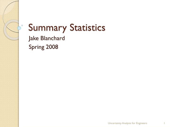 summary statistics jake blanchard spring 2008