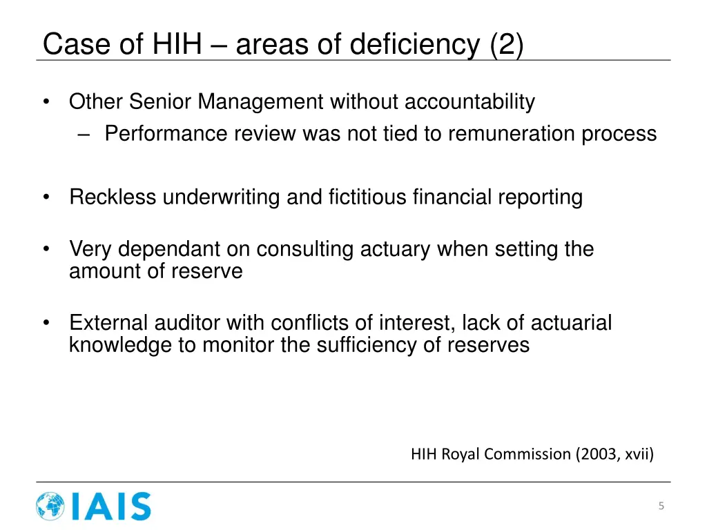 case of hih areas of deficiency 2