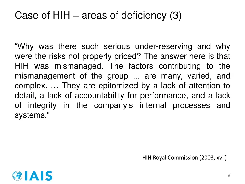 case of hih areas of deficiency 3