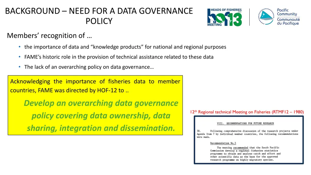 background need for a data governance policy
