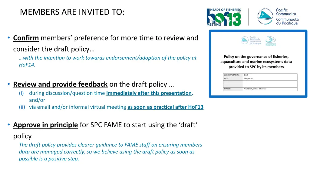 members are invited to