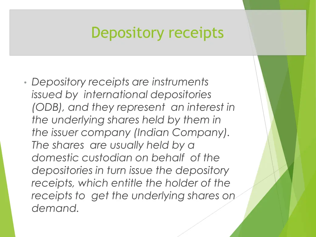 depository receipts