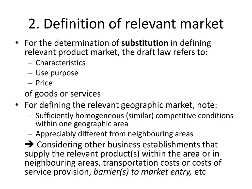 2 definition of relevant market
