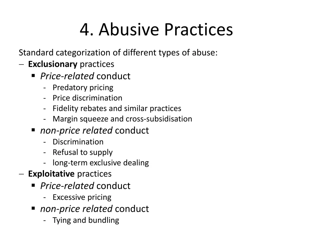 4 abusive practices