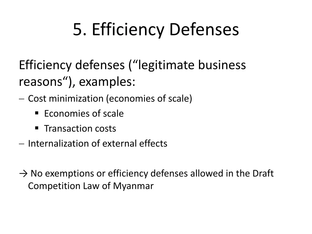 5 efficiency defenses