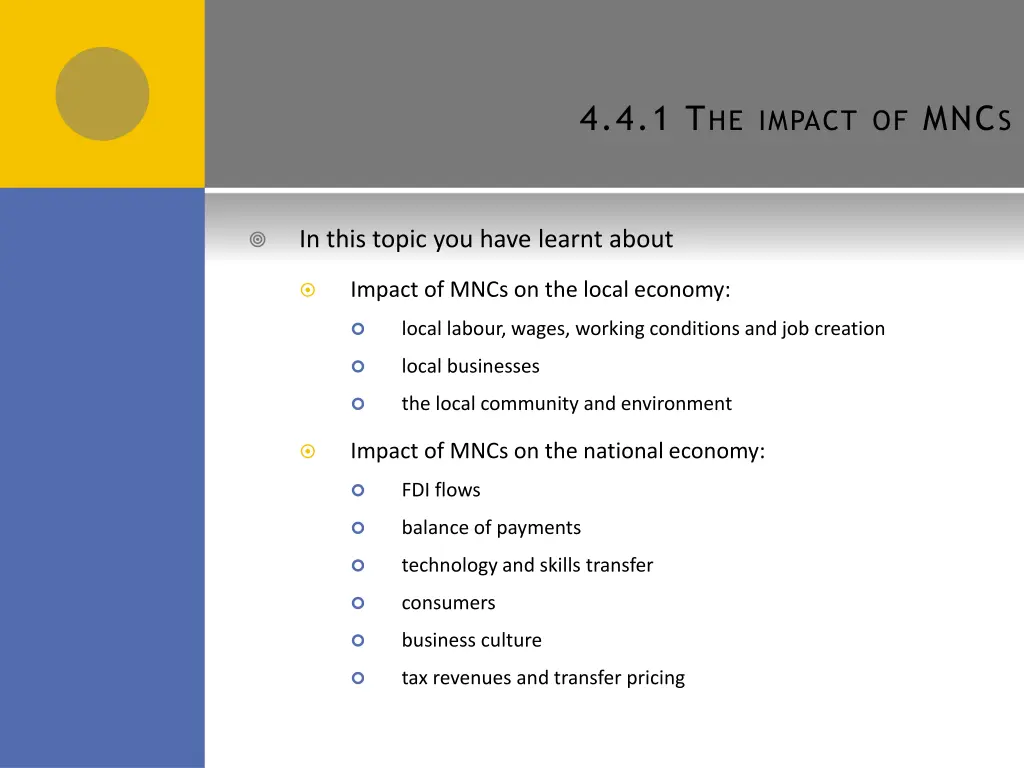 4 4 1 t he impact of mnc s 1