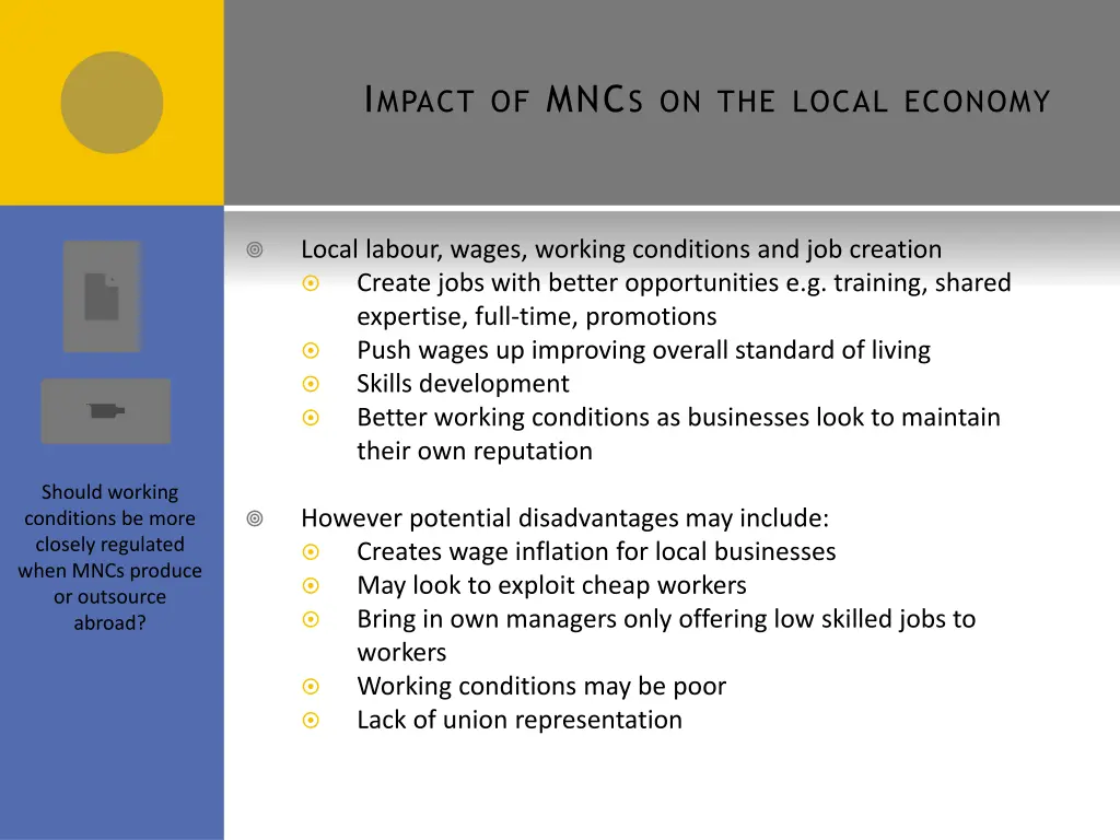 i mpact of mnc s on the local economy