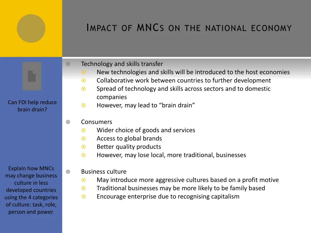i mpact of mnc s on the national economy 2