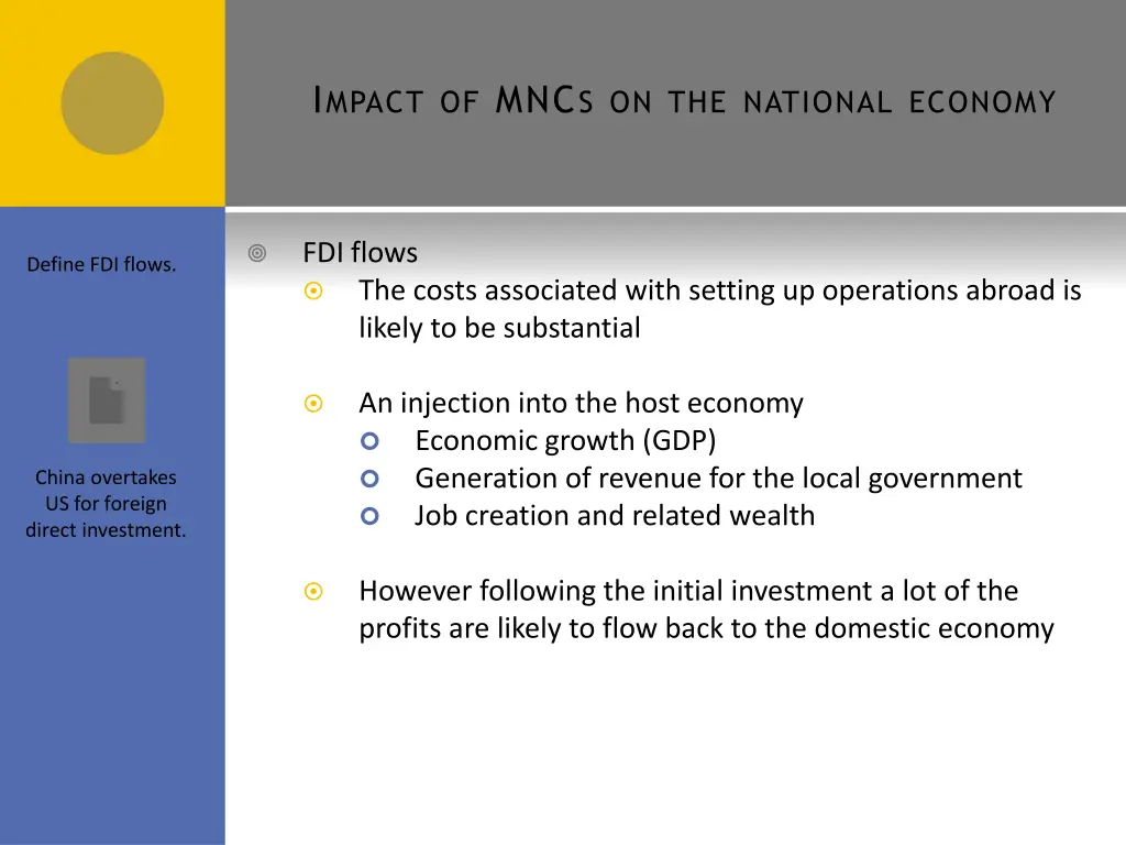 i mpact of mnc s on the national economy