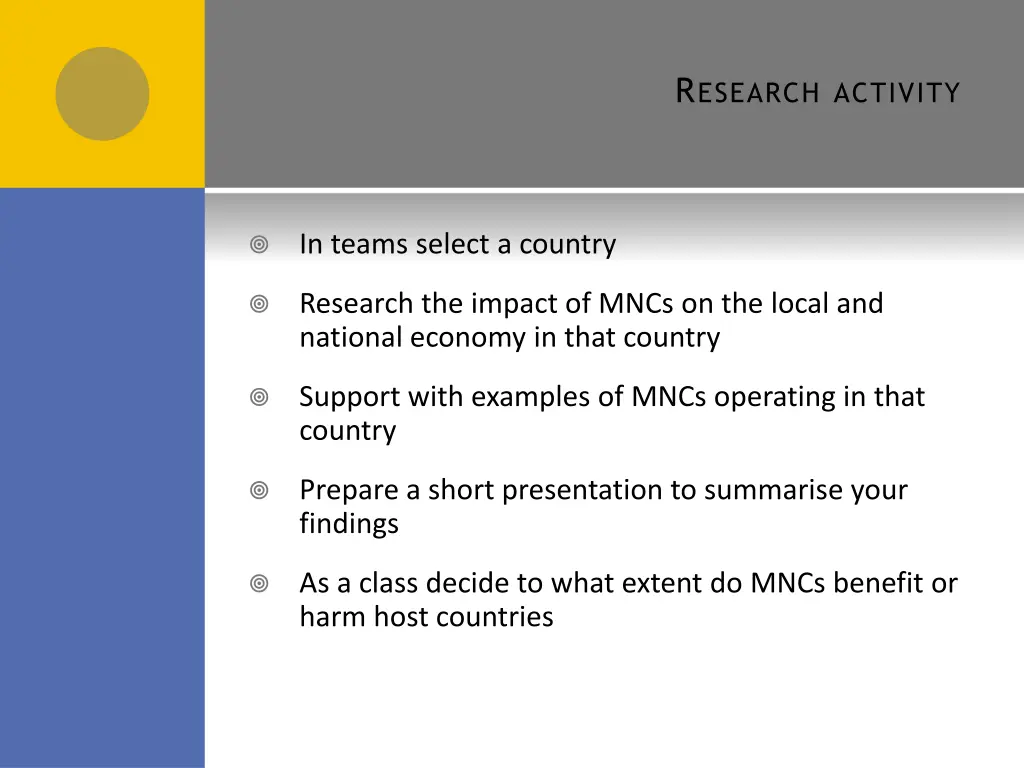 r esearch activity