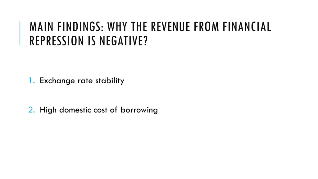 main findings why the revenue from financial