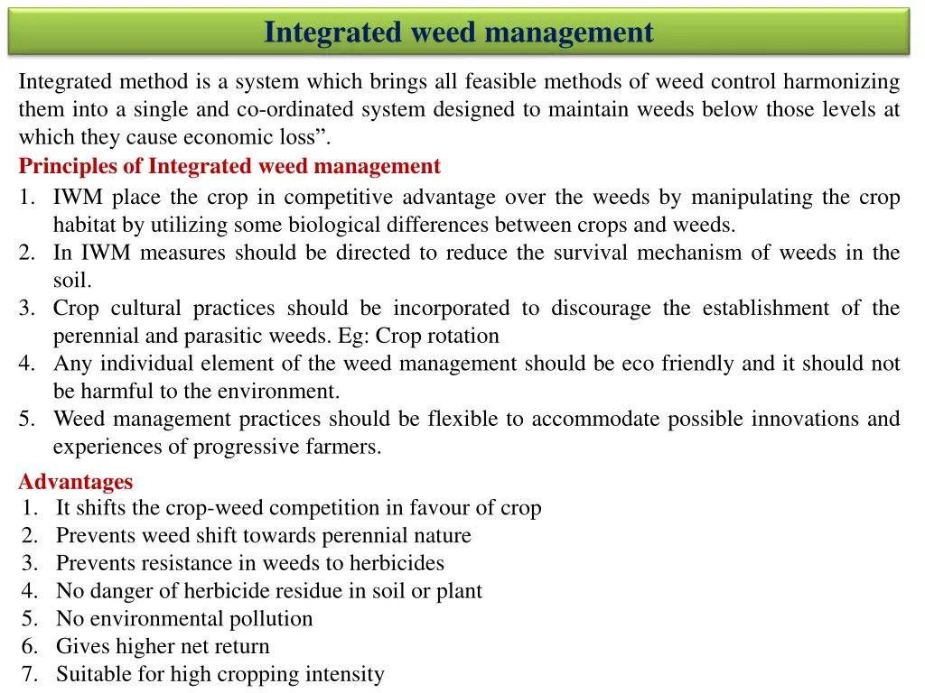 integrated weed management